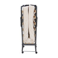 Riverbay Furniture Metal Folding Bed with Memory Foam Mattress in Beige
