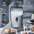 Auseo Nugget Ice Maker Countertop, Ready in 6 Mins, 35 lb Each Day with Self - Cleaning, Portable Sonic Ice Machine for Home/Office/Bar, Black