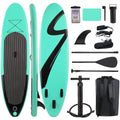Arlopu Portable 10' Inflatable Stand up Paddle Board with Aluminum Paddle, Leash, Hand Pump & Backpack for Youth Adult
