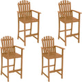 Tangkula Tall Adirondack Chair | Outdoor Acacia Wood Bar Stool with Back