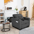 DURASPACE 3 in 1 Convertible Sleeper Chair Bed with Usb Port, Linen Pull Out Chair Indoor, Dark Gray