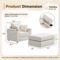 AECOJOY Chaise Lounge Chair Indoor, Oversized Sleeper Chair with Ottoman, Comfy Reading Sofa Armchair
