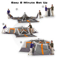 Ozark Trail 20' x 18' 12 - Person 3 - Room Instant Cabin Tent with Screen Room, 56.5 lb