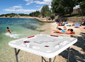 Bene Casa Foldable Domino Table with Built - in Drink Holders, 38" x 38", White