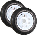 Ecustomrim 2 - Pack Trailer Tires on Rims 4.80 - 12 480 - 12 4.80 x 12 Load B 4 Lug White Wheel