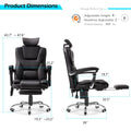 AECOJOY Office Chair with 7 Points Vibration Massage&Heat, Adjustable Ergonomic Recliner, Black