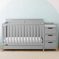 Graco Hadley 5-in-1 Convertible Crib and Changer with Drawer Pebble G - MadeInUSA