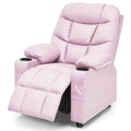 Kids Recliner Chair PU Leather Adjustable Lounge Sofa with Cup Holder, 3 Pockets & Retractable Footrest, Ergonomic Toddler Furniture Sofa