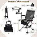 360° Swivel Hunting Chair with Adjustable Equipment Rest & Armrests, Folding All-Terrain Deer Blind Chair for Outdoor Camping, 330LBS Capacity