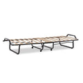 Riverbay Furniture Metal Folding Bed with Memory Foam Mattress in Beige