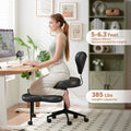 Pinmoco Ergonomic Cross Legged Swivel Chair, Adjustable Height and Teddy Fabric, Meditation& ADHD Chair with Back Support, Home and Office, Off White