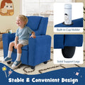 Kids Recliner Chair with Cup Holder & Side Pocket, Adjustable Toddler Lounge Sofa, Ergonomic Children Armchairs for Boys Girls Age 3+, 150lbs
