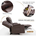 AECOJOY 3 PCS Leather Recliner Sofa Set with Swivel Massage Chair, Brown