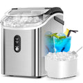 Auseo Nugget Ice Maker Countertop, Ready in 6 Mins, 35 lb Each Day with Self - Cleaning, Portable Sonic Ice Machine for Home/Office/Bar, Black