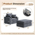 AECOJOY Chaise Lounge Chair Indoor, Oversized Sleeper Chair with Ottoman, Comfy Reading Sofa Armchair