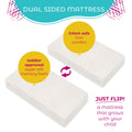 Premium Memory Foam Hypoallergenic Infant Crib Mattress and Toddler Bed Mattress with Waterproof Bamboo Cover. Flip Dual Stage System - 27.5x 52 x 5.5