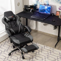 Ergonomic Gaming Chair Recliner with Footrest, Linkage Armrests & Lumbar Support, Big Wide High Back Swivel Video Gaming Office Computer Chair