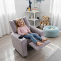 Kids Recliner Chair with Cup Holder & Side Pocket, Adjustable Toddler Lounge Sofa, Ergonomic Children Armchairs for Boys Girls Age 3+, 150lbs