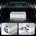 DISHUP 12V Portable Car Refrigerator, 53QT(50 L) Electric Cooler with Dual Zone, DC & AC, Ideal for RV, Camping, Travel, Truck