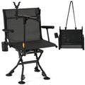 AECOJOY Hunting Chair with Rest, 360° Swivel, Adjustable Shooting Support, Portable for Blind or Range