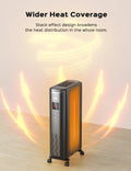 Dreo Oil Filled Radiator, Electric Radiant Heaters for Indoor Use Large Room with Remote Control, Child Lock, 4 Modes, Overheat & Tip - Over Protection, 24h Timer, Digital Thermostat, Quiet, 1500W