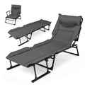 Tangkula 3 in 1 Folding Camping Cot Comfy Padded Convertible Single Sofa Chair