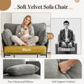AECOJOY Modern Accent Chair Reading Chair with Pillow Upholstered Armchair for Adults