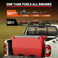 Fuel Transfer Tank, 50 Gallon for Gasoline & Diesel, Gas Tank with 10.6 GPM Fast Flow Rate 12V DC Transfer Pump, 13.1 Ft Power Cord Portable Gas Tank, Red