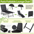 AECOJOY Outdoor Chaise Lounge Chair, Adjustable Reclining Folding Pool Lounger for Poolside