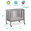 Dream on Me 3 - in - 1 Portable Crib Gray